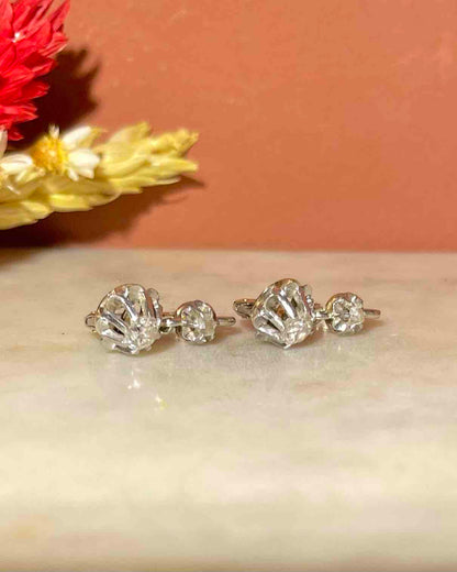 Dormeuses Diamants Or &amp; Platine &quot;Victorine&quot;