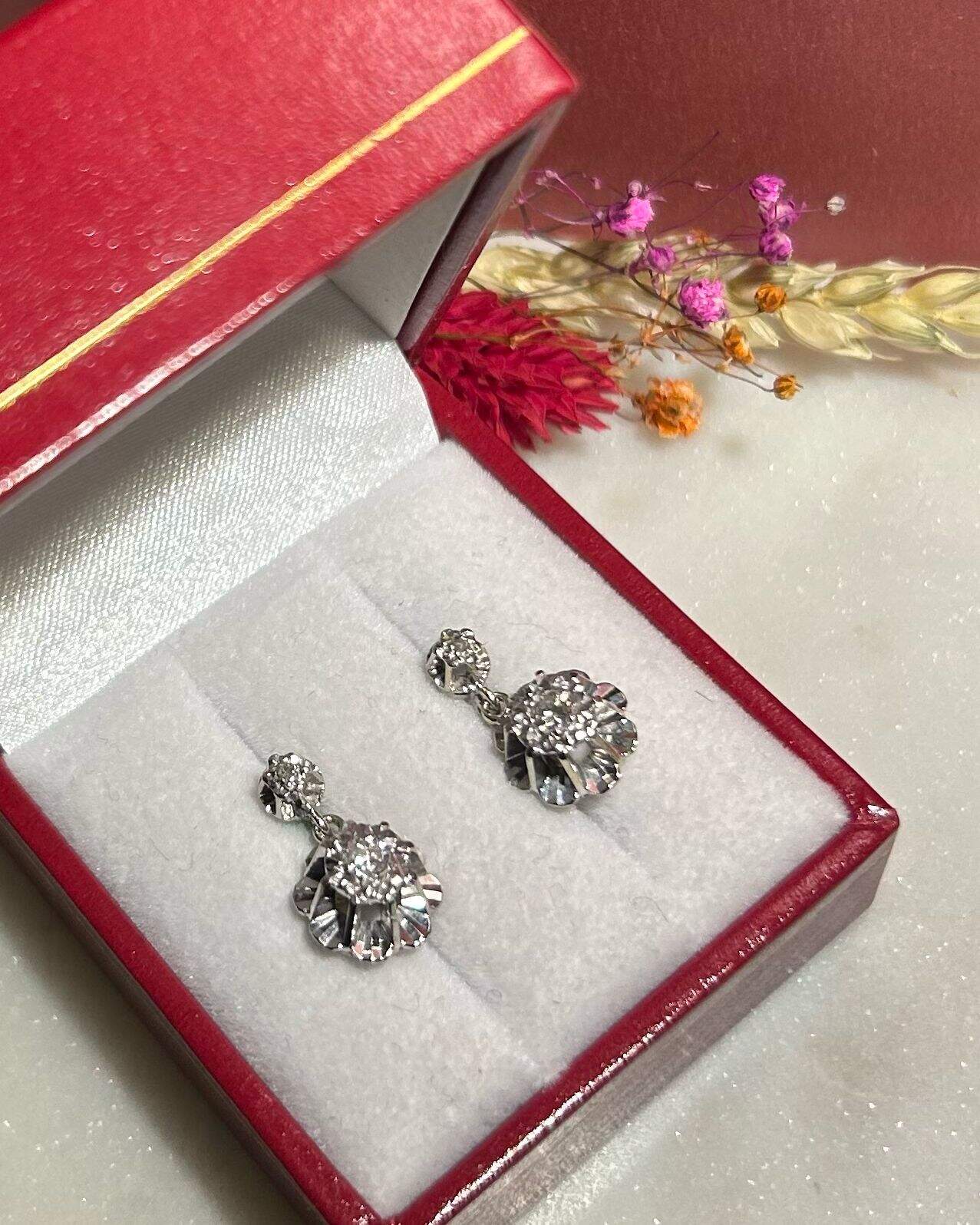 Dormeuses Vintage Diamants &quot;Lauryn&quot; - Elliade Paris