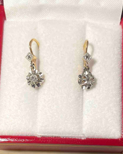 Dormeuses Diamants Or &amp; Platine &quot;Sacha&quot;