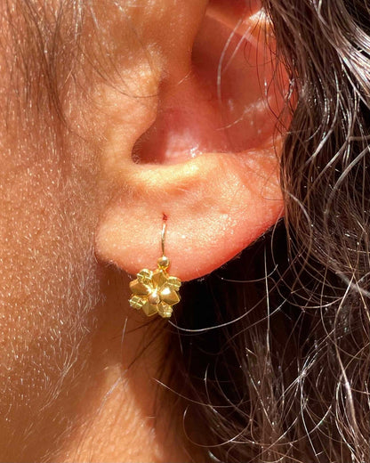 Dormeuses Vintage or jaune et vert 18 carats "Kinsley" - Elliade Paris