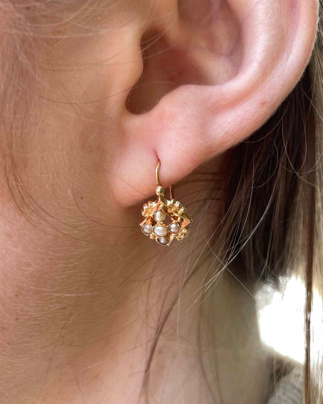 Dormeuses Vintage Perles "Azéline" - Elliade Paris