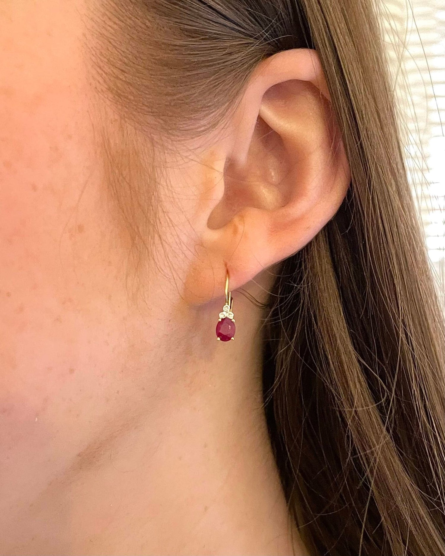 Dormeuses Vintage Rubis &amp; Diamants &quot;Dalila&quot; - Elliade Paris
