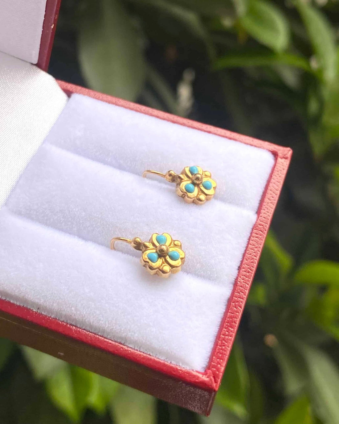 Dormeuses vintage Turquoises en Or "Esmée" - Elliade Paris