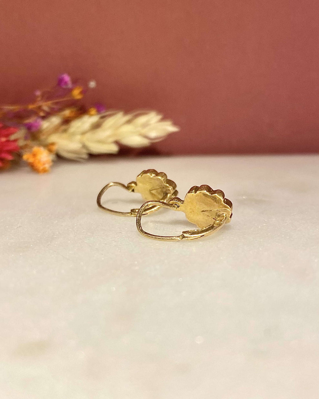 Dormeuses vintage Turquoises en Or "Esmée" - Elliade Paris