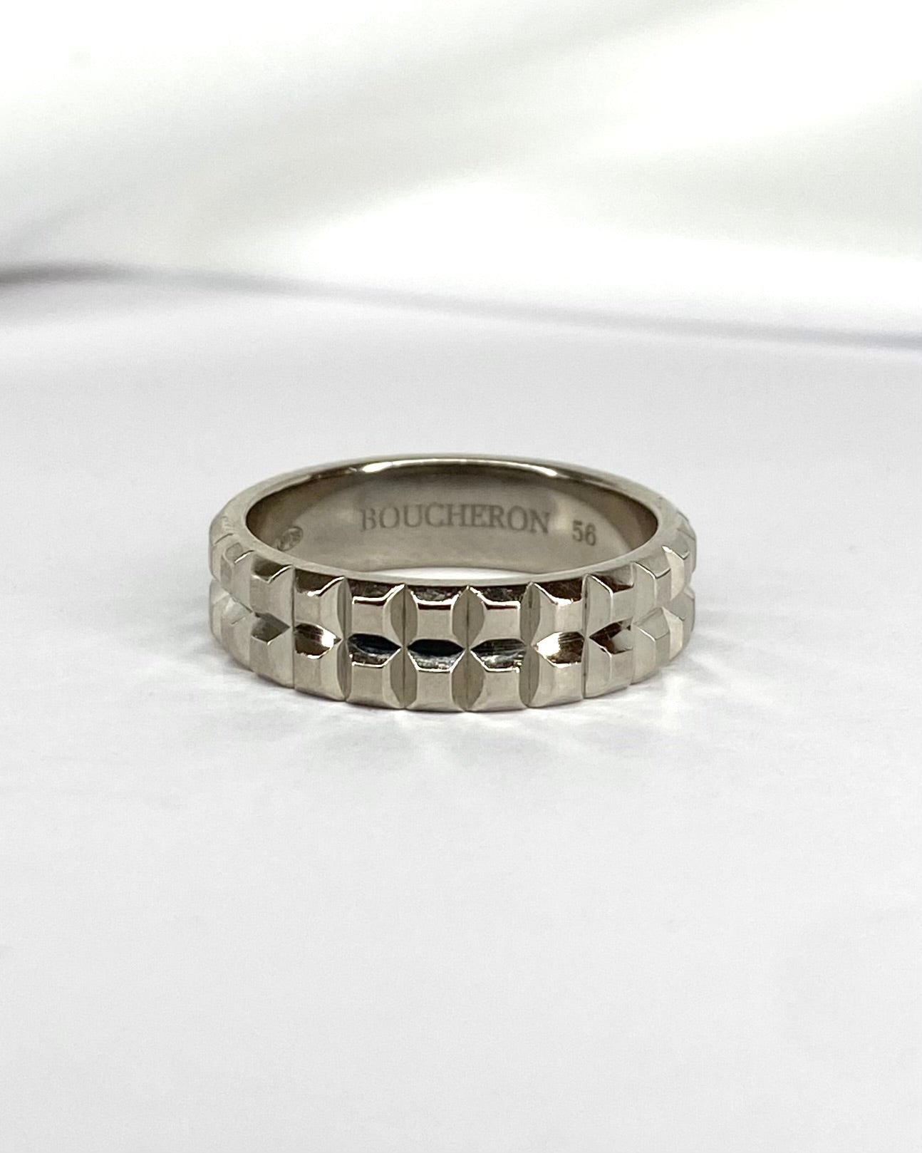 Double Alliance Boucheron Or Gris 8g "Clou de Paris" - Elliade Paris