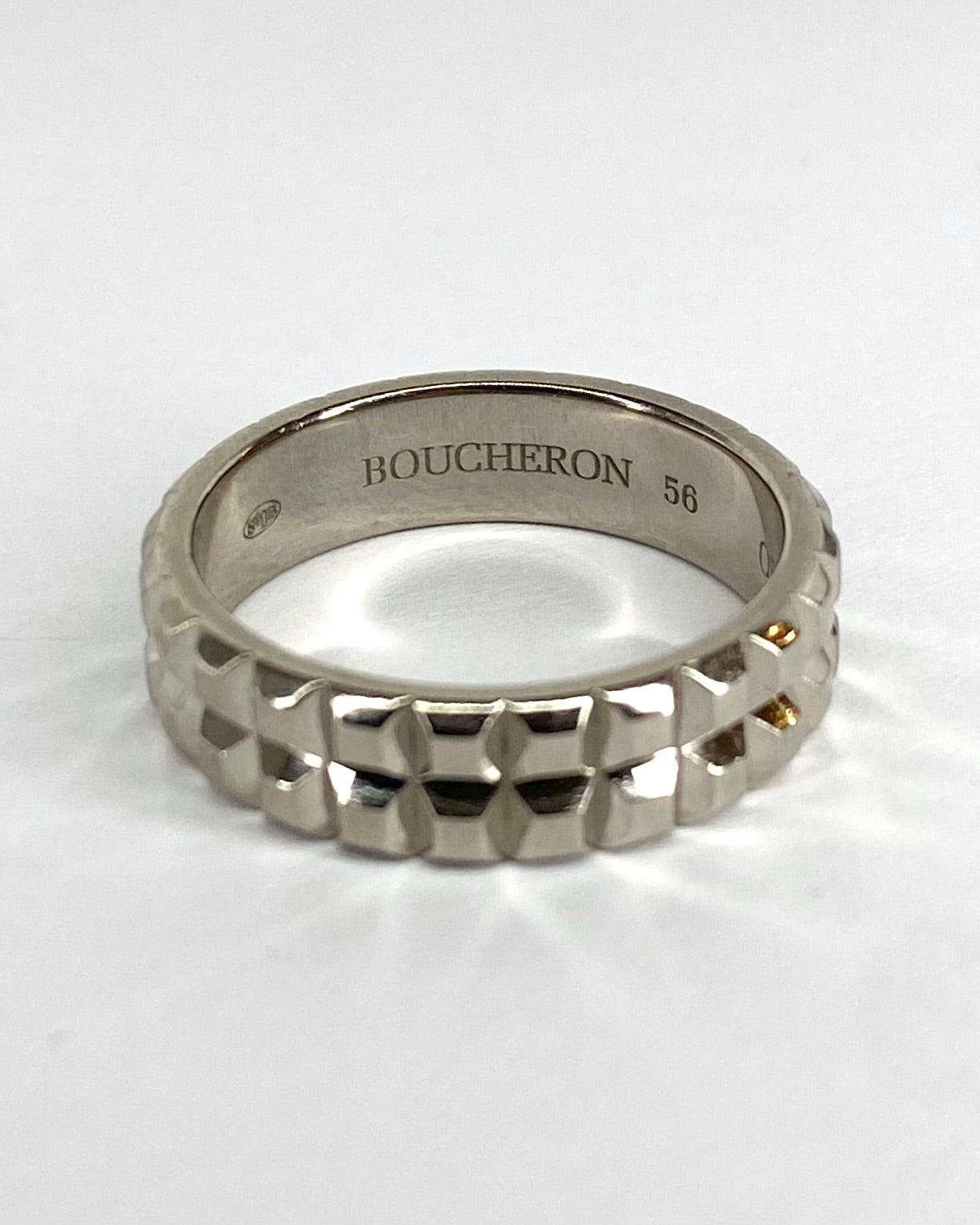 Double Alliance Boucheron Or Gris 8g "Clou de Paris" - Elliade Paris