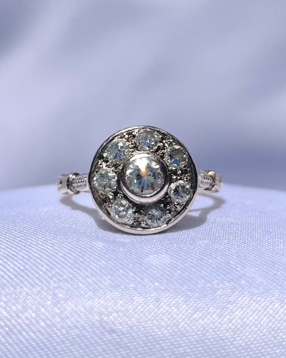 Bague style Art-déco diamants &quot;Sofia&quot;