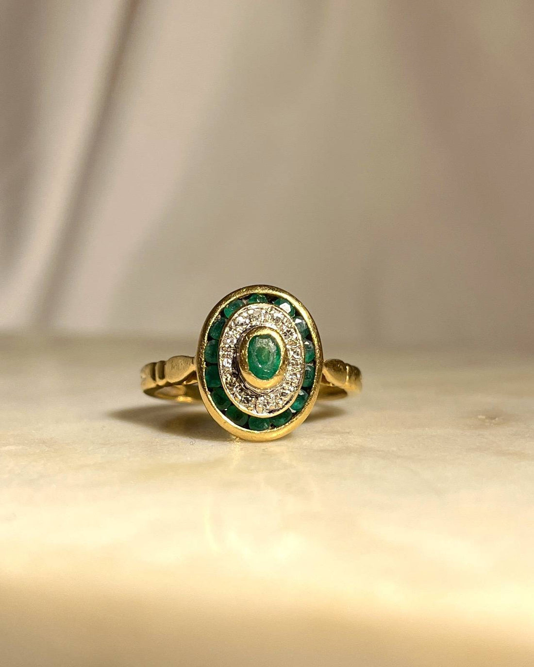 Bague  Style Art-Déco Émeraudes et Diamants &quot;Aurélie&quot;