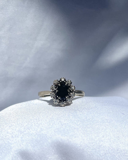 Bague Vintage Marguerite Saphir &quot;Loïs&quot;