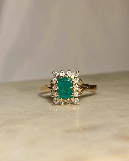 Bague Marguerite Émeraude et Diamants &quot;Paloma&quot;