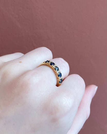 Bague Rivière Saphirs 0.68 carat &amp; Diamants &quot;Maude&quot;