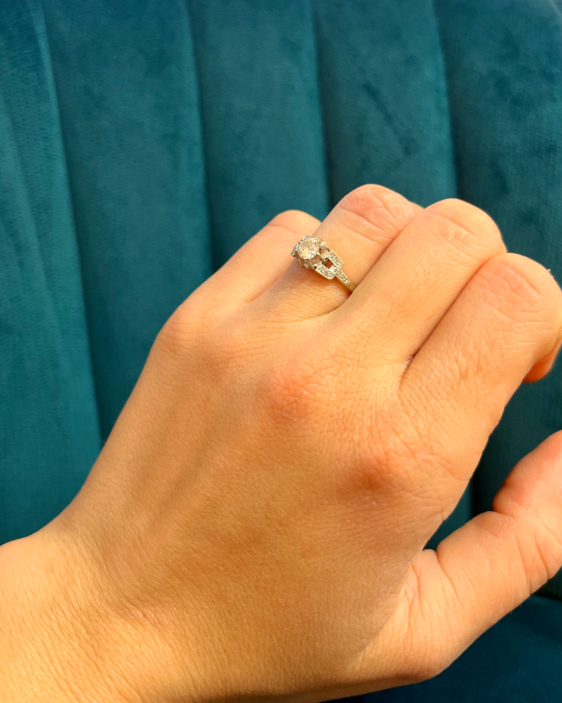 Bague Art Déco Diamant 0.40 carat &quot;Ellie&quot;