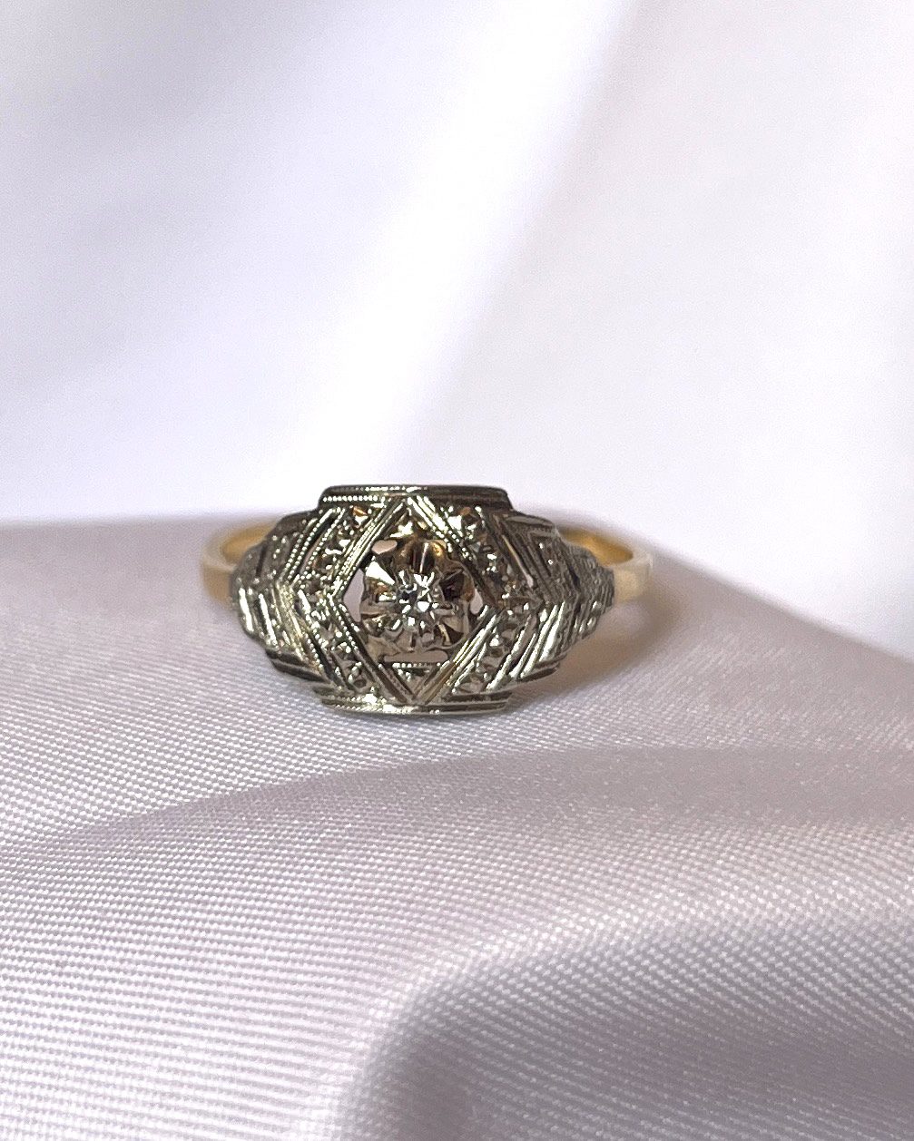 Bague Art-déco diamant &quot;Pénélope&quot;