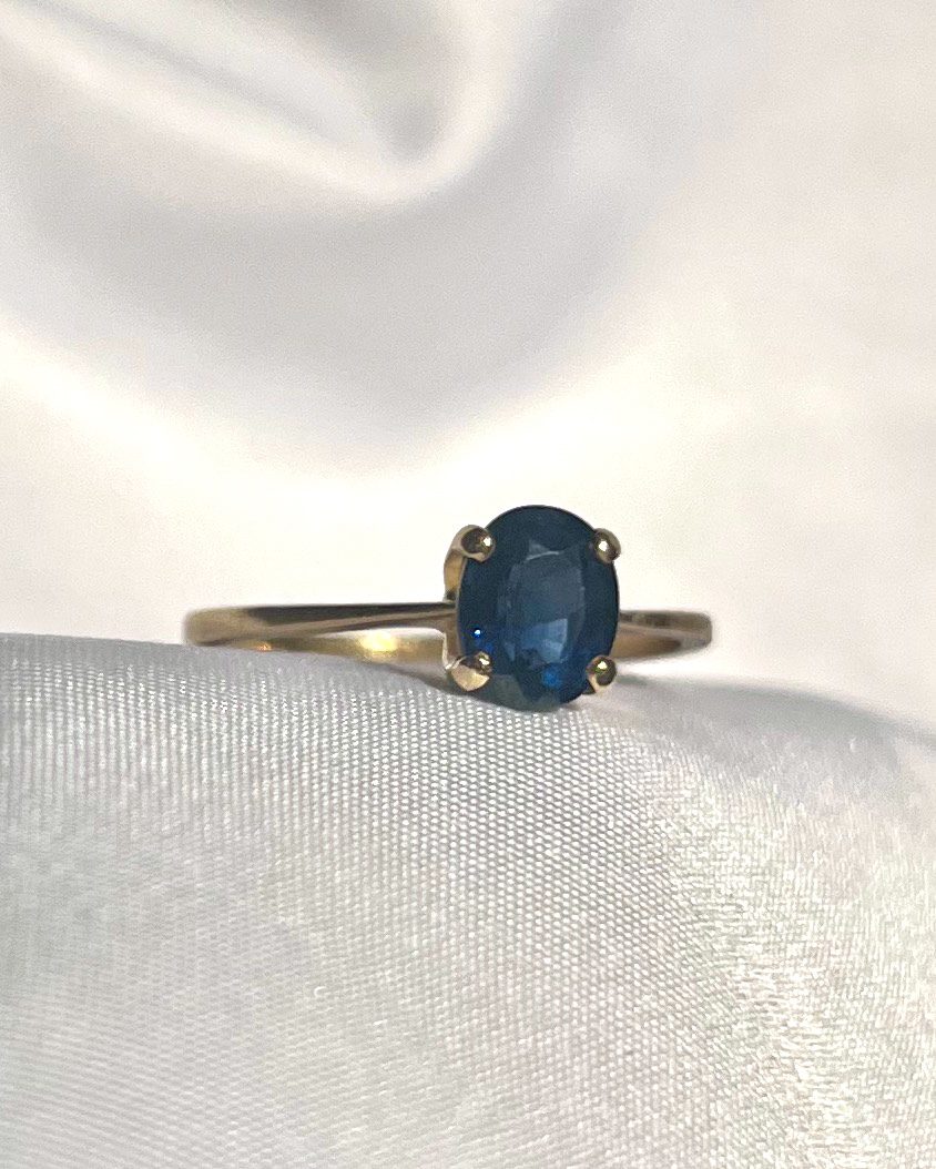 Bague solitaire saphir vintage &quot;Hydra&quot;