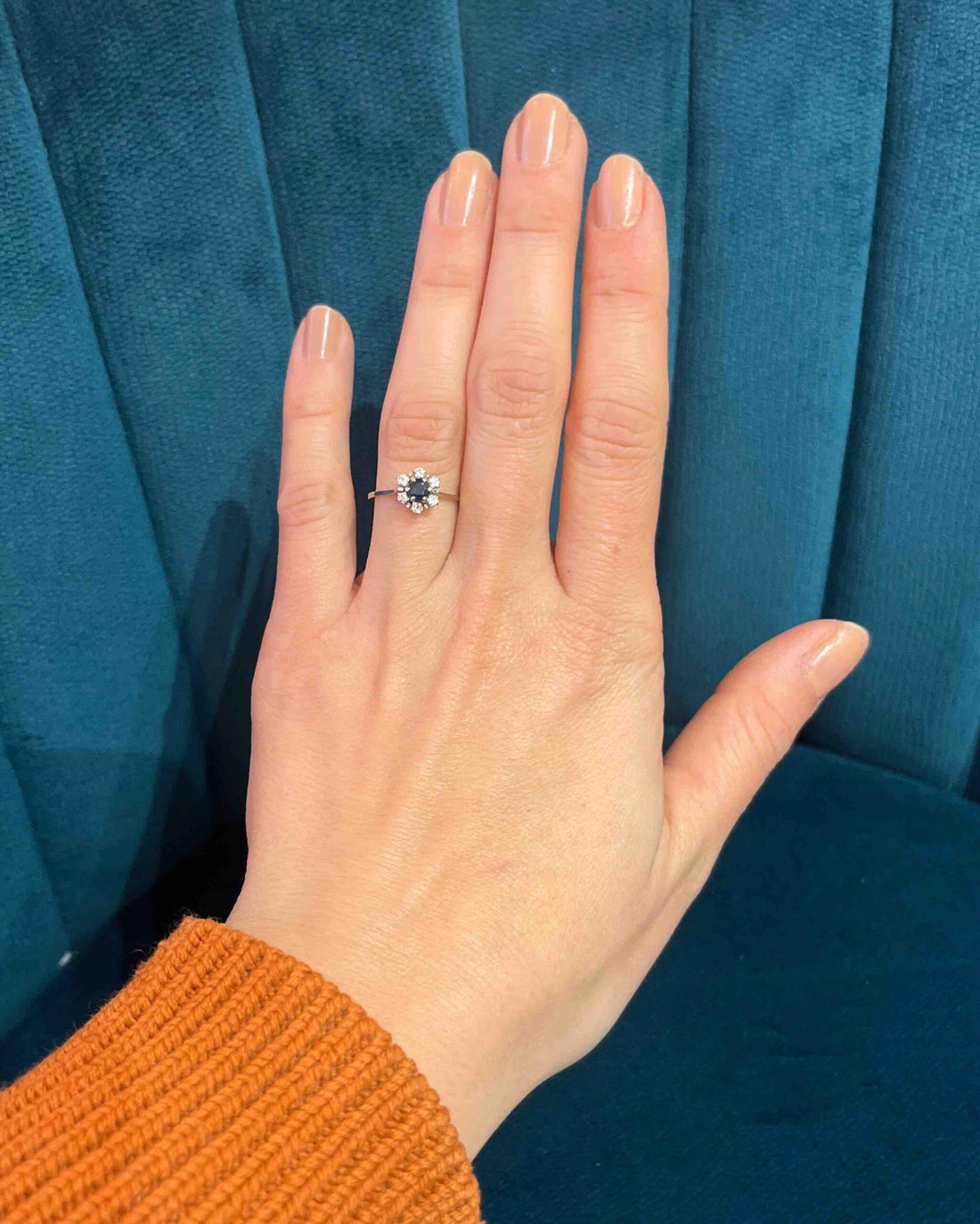Bague marguerite saphir &amp; diamants &quot;Lina&quot;