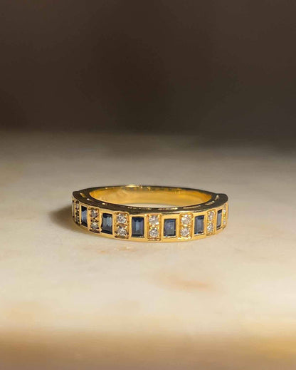 Alliance vintage saphirs &amp; diamants &quot;Siloé&quot;