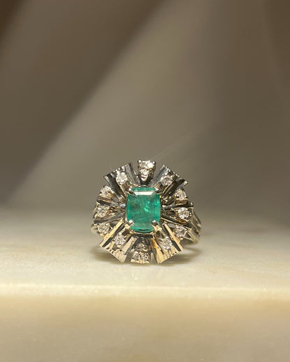 Bague Marguerite Émeraude et Diamants &quot;Giana&quot;