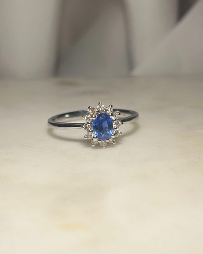 Marguerite saphir &amp; diamants &quot;Tania&quot;