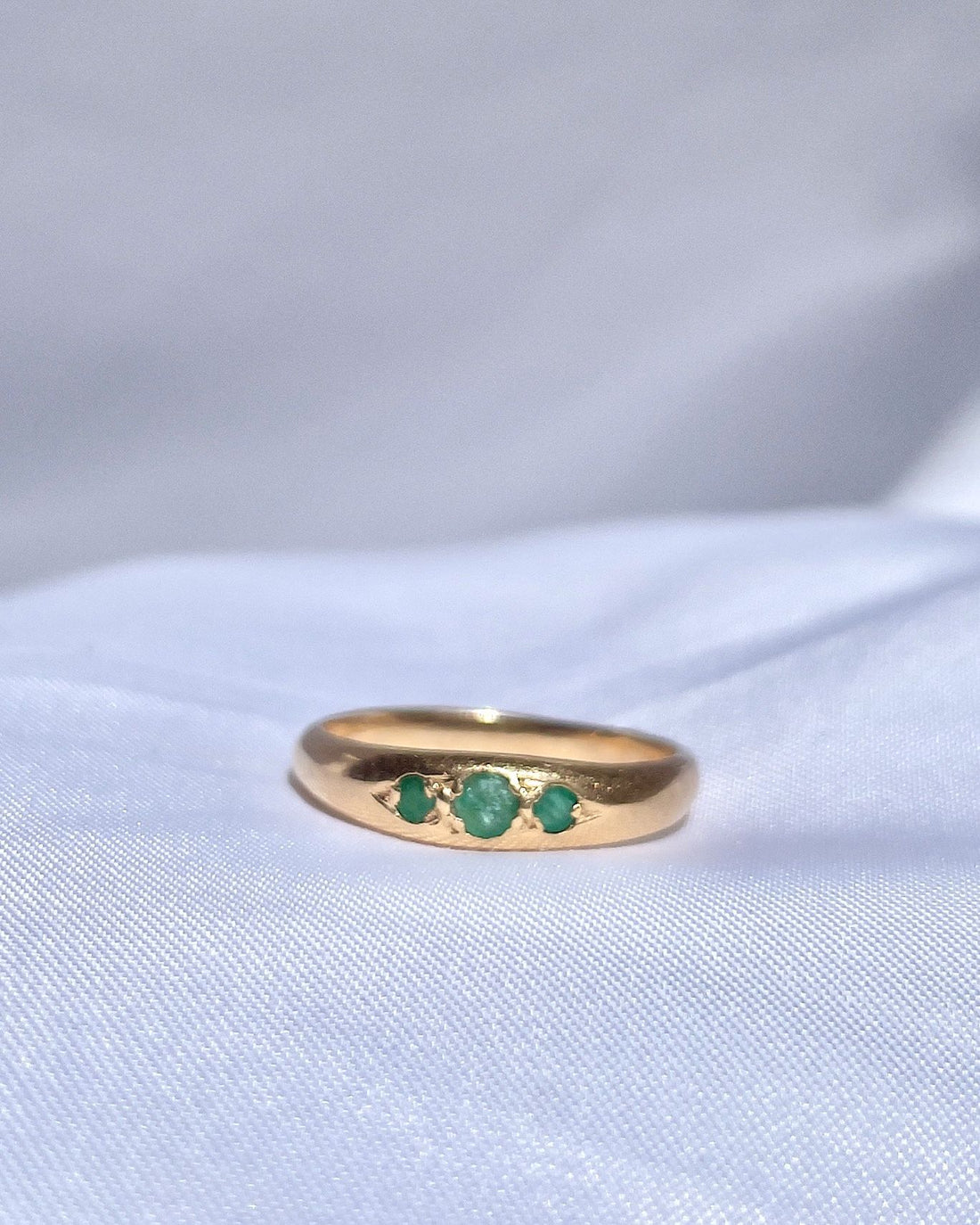 Bague Jonc Trilogie émeraude &quot;Avril&quot;