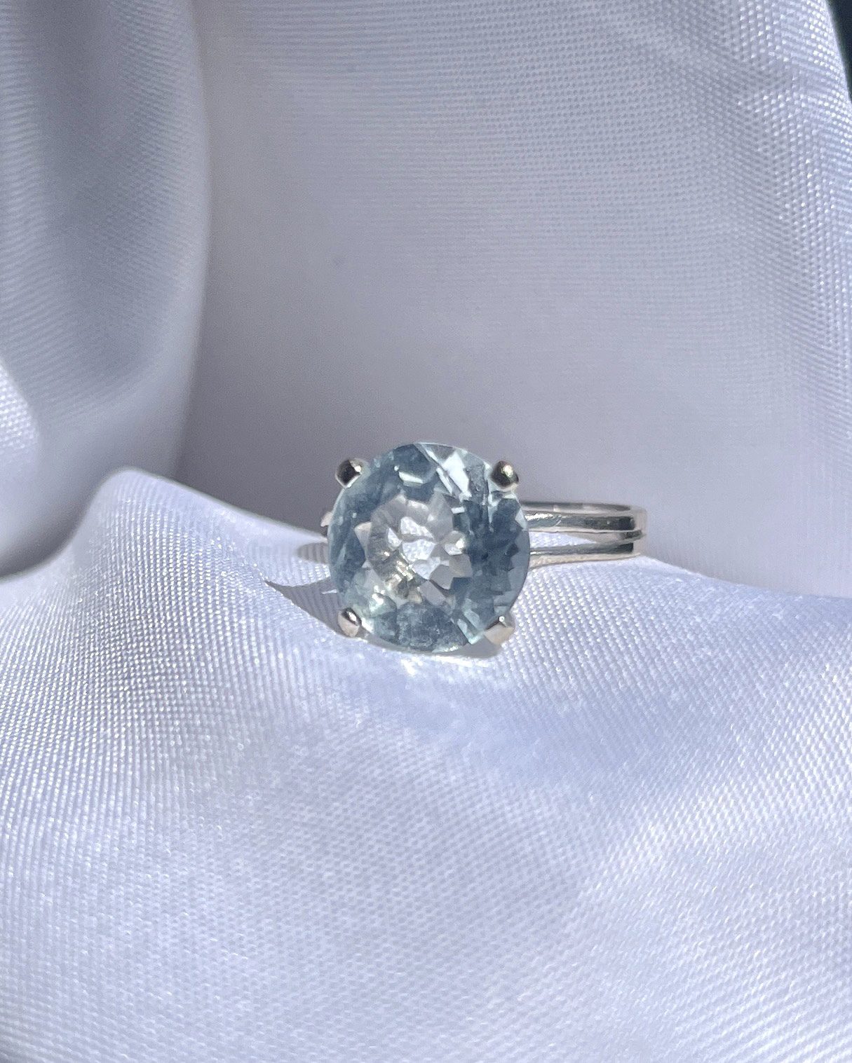 Bague vintage Aigue-Marine &quot;Astrid&quot;