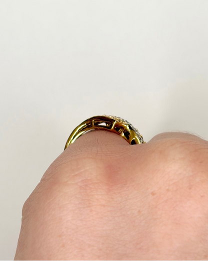 Bague Jonc Diamants Cognac 0.47 carat &amp; Or 5g "Ruth" - Elliade Paris
