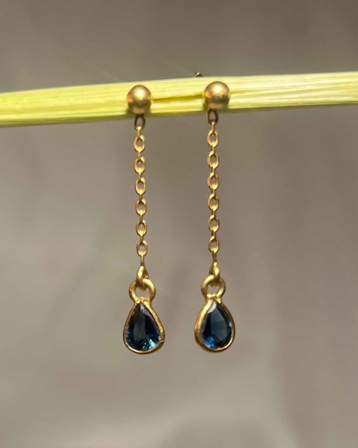 Pendantes Saphir &amp; Or "Lior" - Elliade Paris
