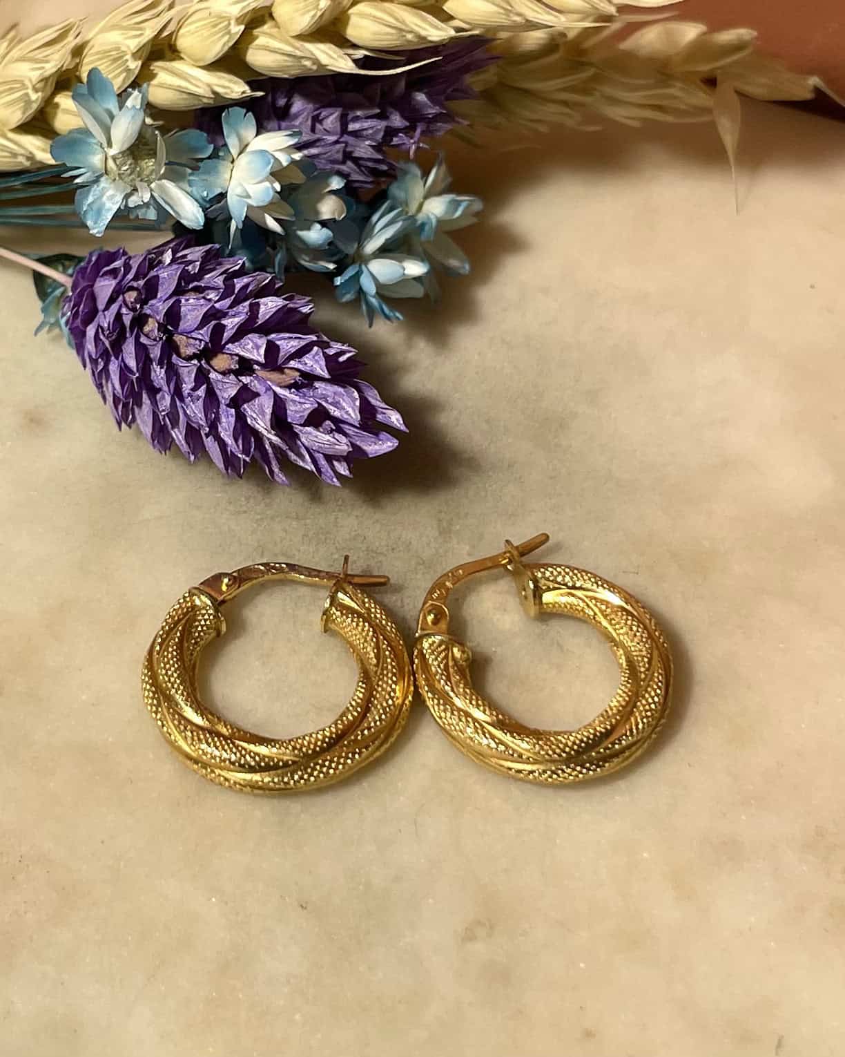 Vintage 18-carat gold "Cassie" hoop earrings
