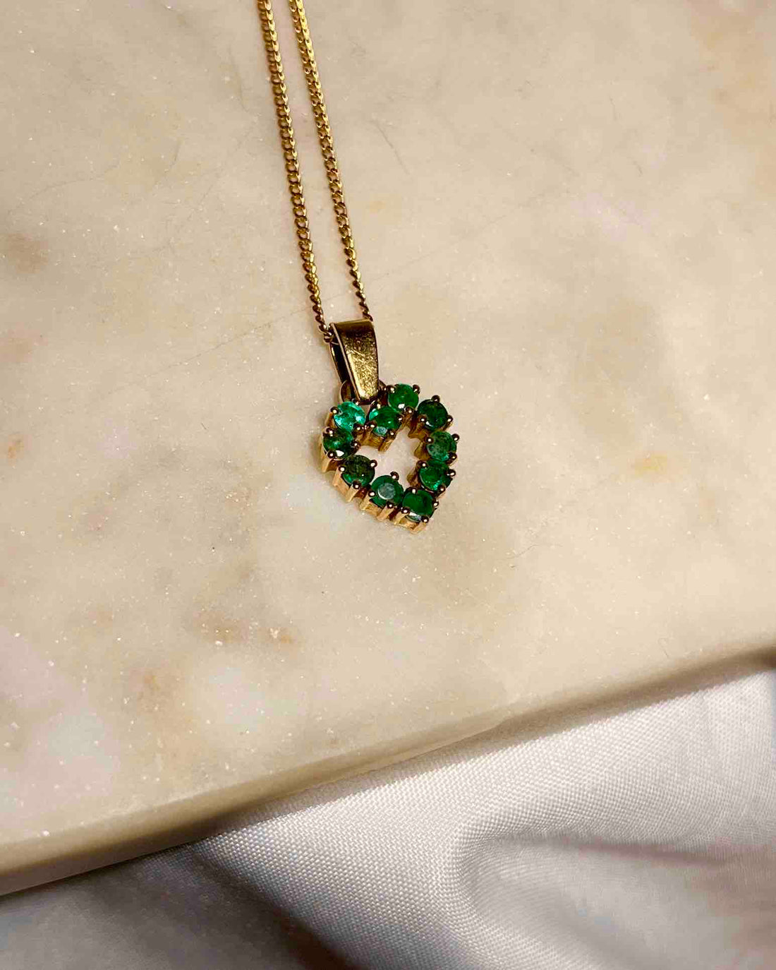 Pendentif Émeraudes Coeur &quot;Alba&quot;