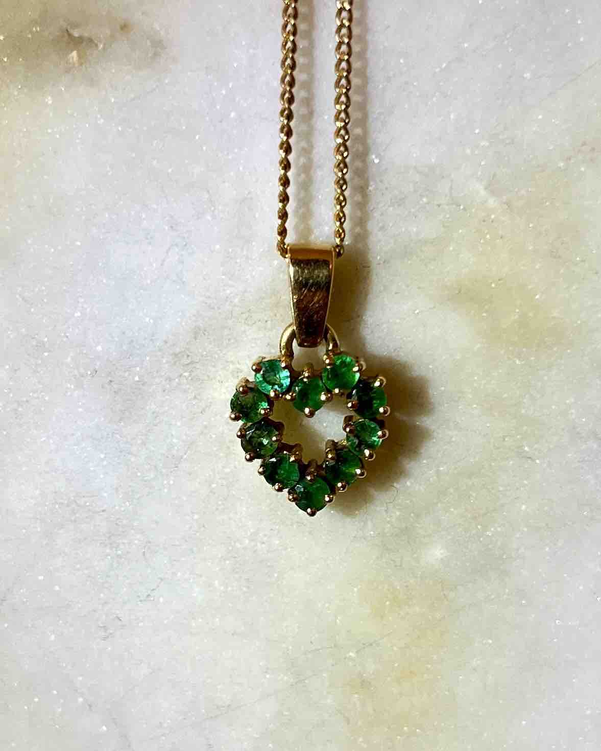 "Alba" Heart Emerald Pendant