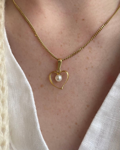 Pendentif Vintage Cœur Perle &quot;Maelle&quot;