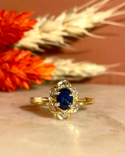 Bague Marguerite Saphir &amp; Diamants &quot;Masha&quot;