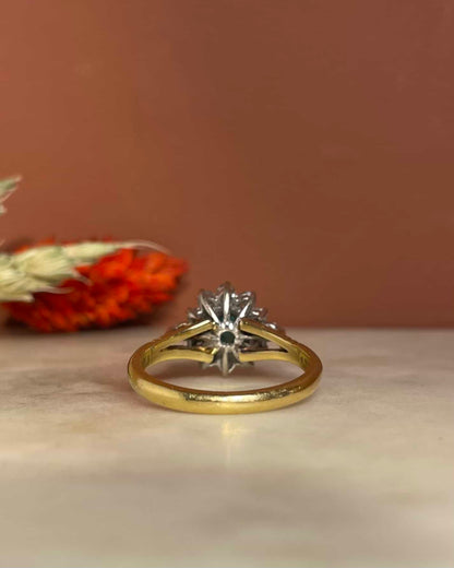 Bague Marguerite Émeraude 0.55 carat &amp; Diamants &quot;Philipa&quot;
