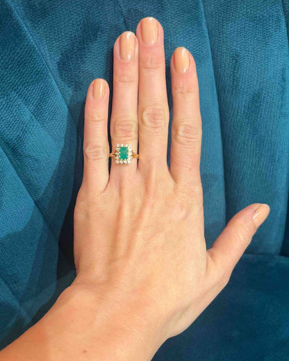 Bague Marguerite Émeraude et Diamants &quot;Paloma&quot;