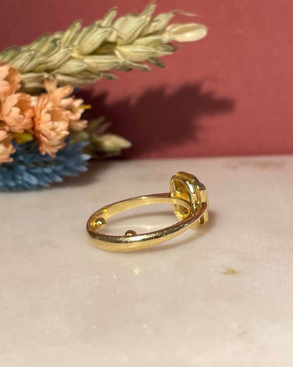 Bague Art-Déco Emeraude 0.35 carat &amp; Diamants &quot;Hailey&quot; - Elliade Paris