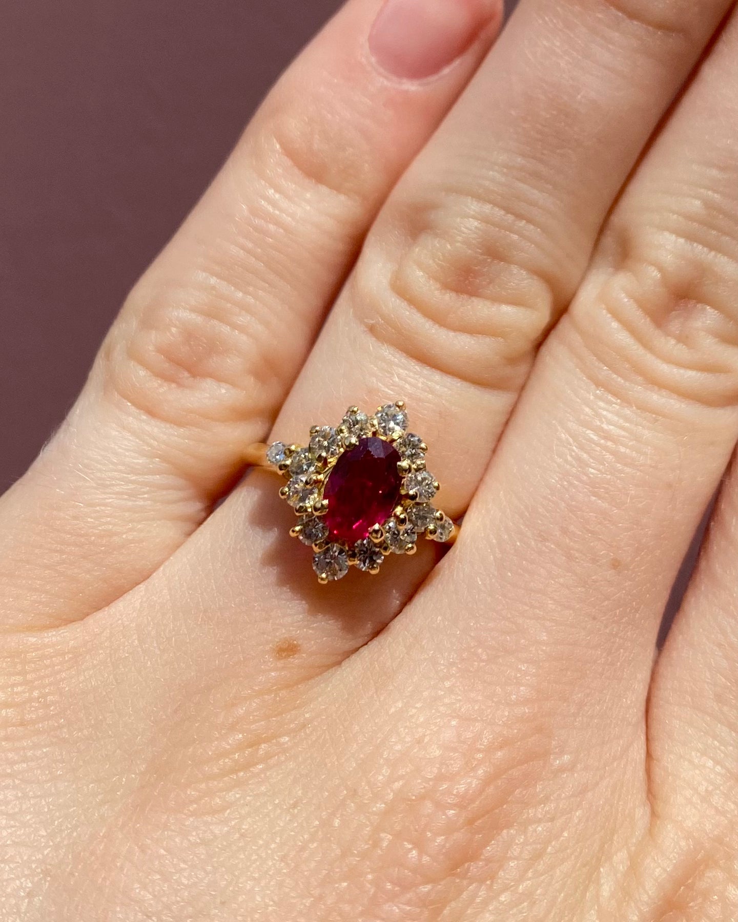 Bague Marguerite Rubis 0.75 carat &amp; Diamants "Dakota"