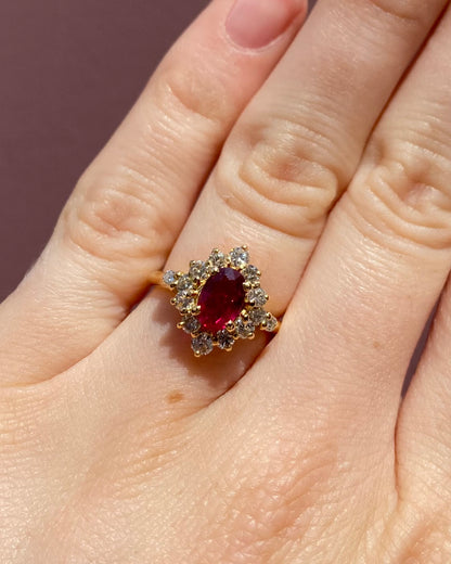 Bague Marguerite Rubis 0.75 carat &amp; Diamants &quot;Dakota&quot;