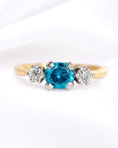 Bague Trilogie Zircon 0.85 carat &amp; Diamants "Ariel"