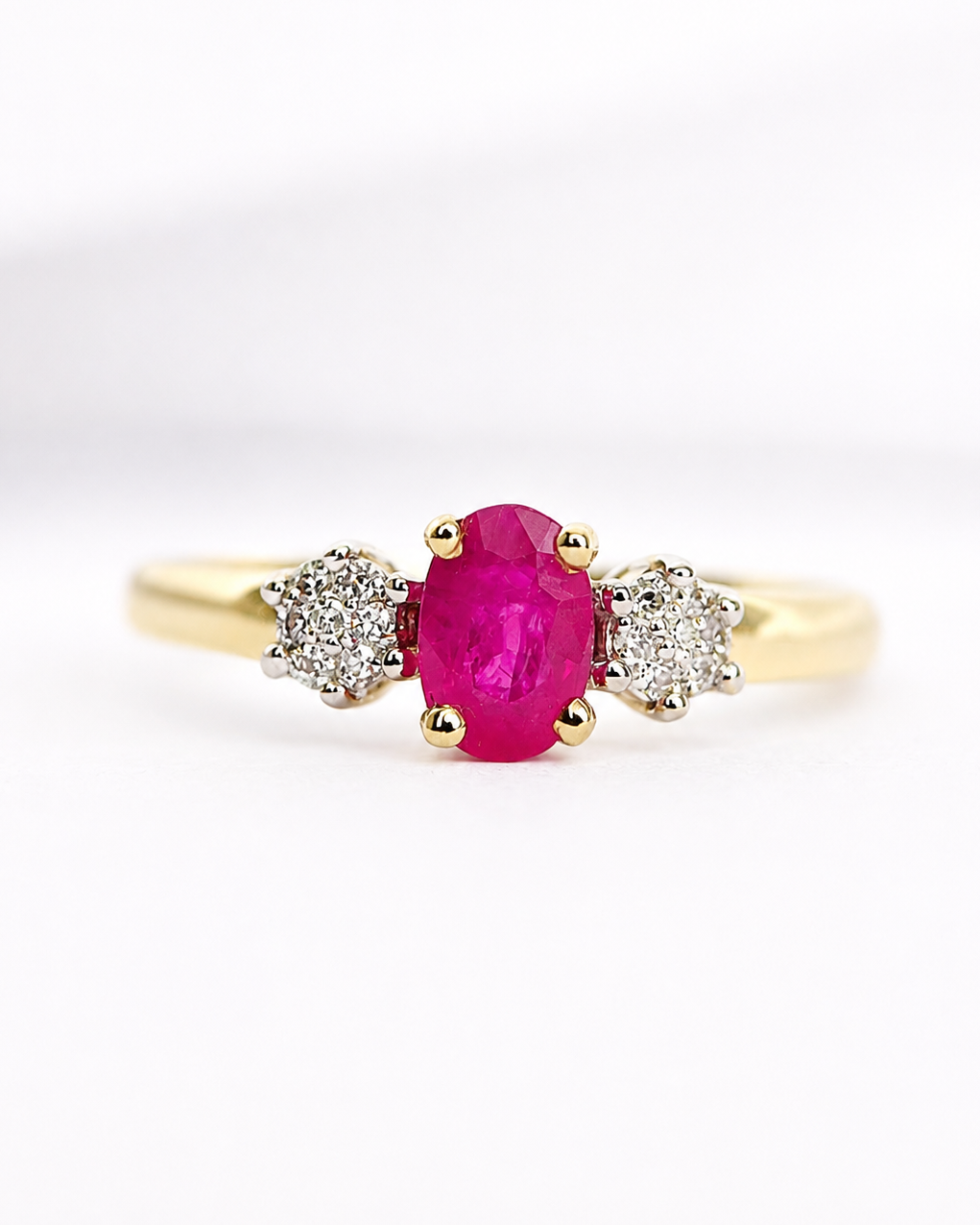 “Julia” Ruby Trilogy Ring, 0.60 carat &amp; Diamonds