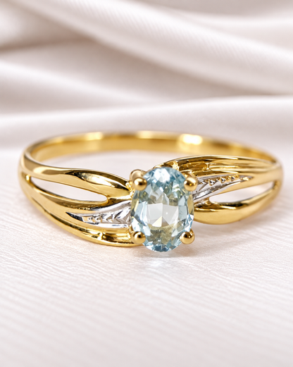 Aquamarine Band Ring "Elisa"