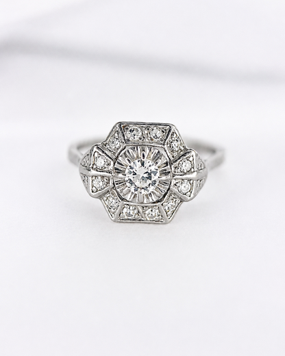 Anillo Art Déco de diamantes de 0,37 quilates «Germain»
