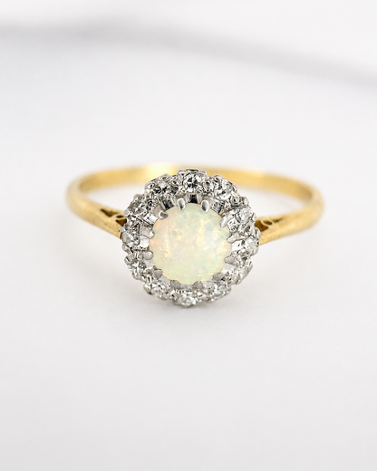 “Delphine” Opal 0.50-carat &amp; Diamond Daisy Ring