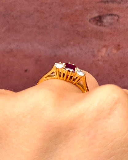“Diana” 0.28-Carat Ruby &amp; Diamond Trilogy Ring