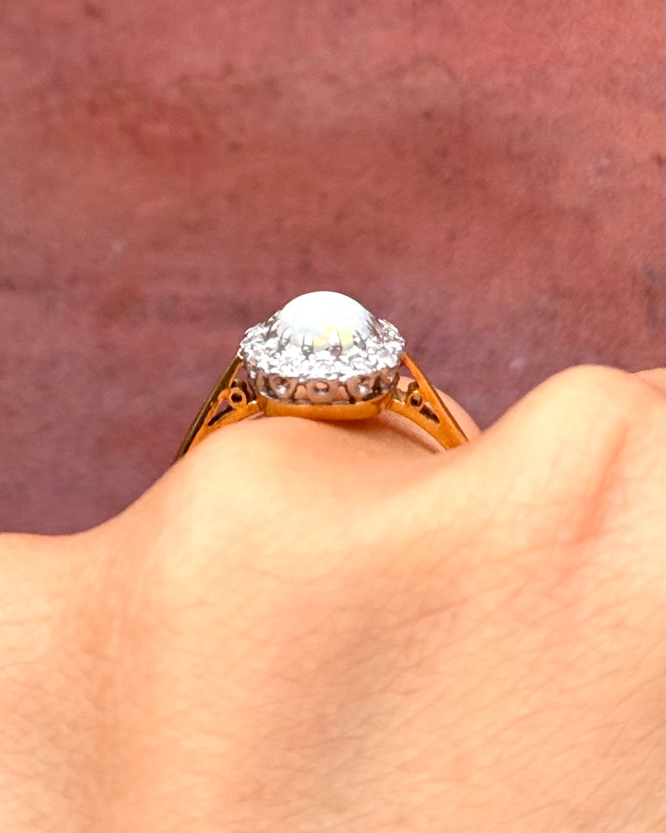 “Delphine” Opal 0.50-carat &amp; Diamond Daisy Ring