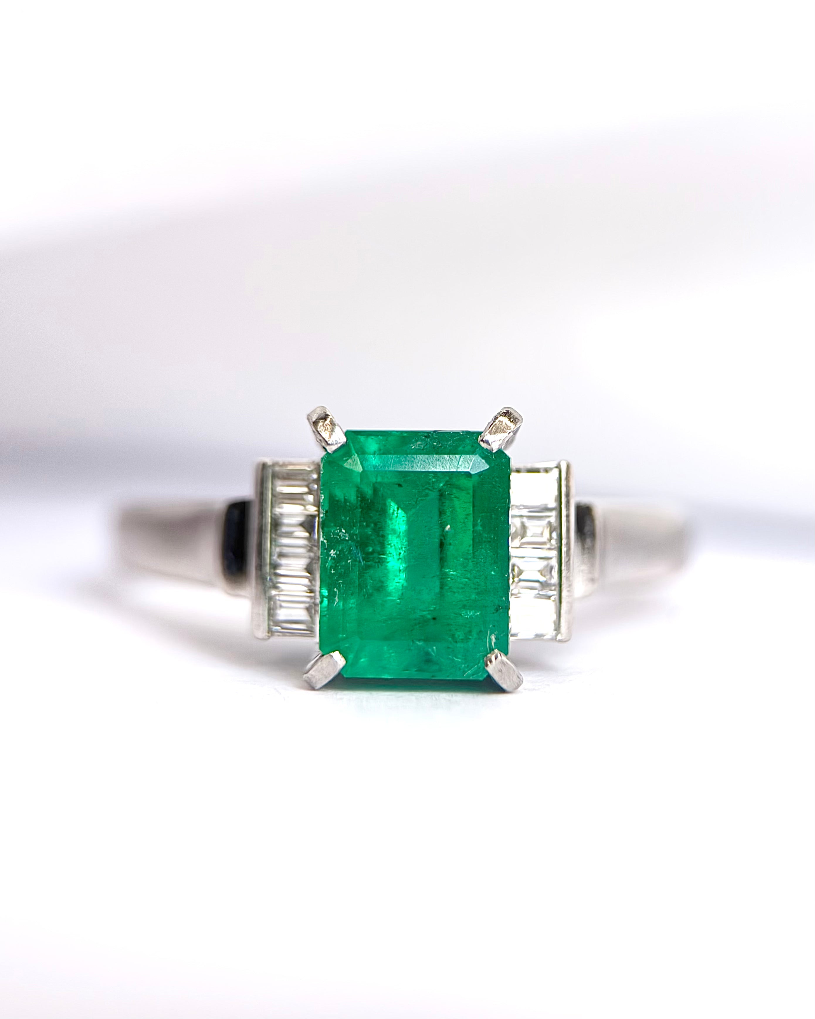 Colombian Emerald Trilogy Ring 1.57 carats &amp; “Danielle” Diamonds