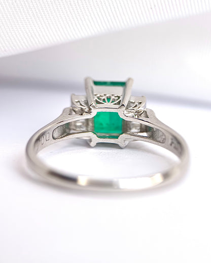 Colombian Emerald Trilogy Ring 1.57 carats &amp; “Danielle” Diamonds