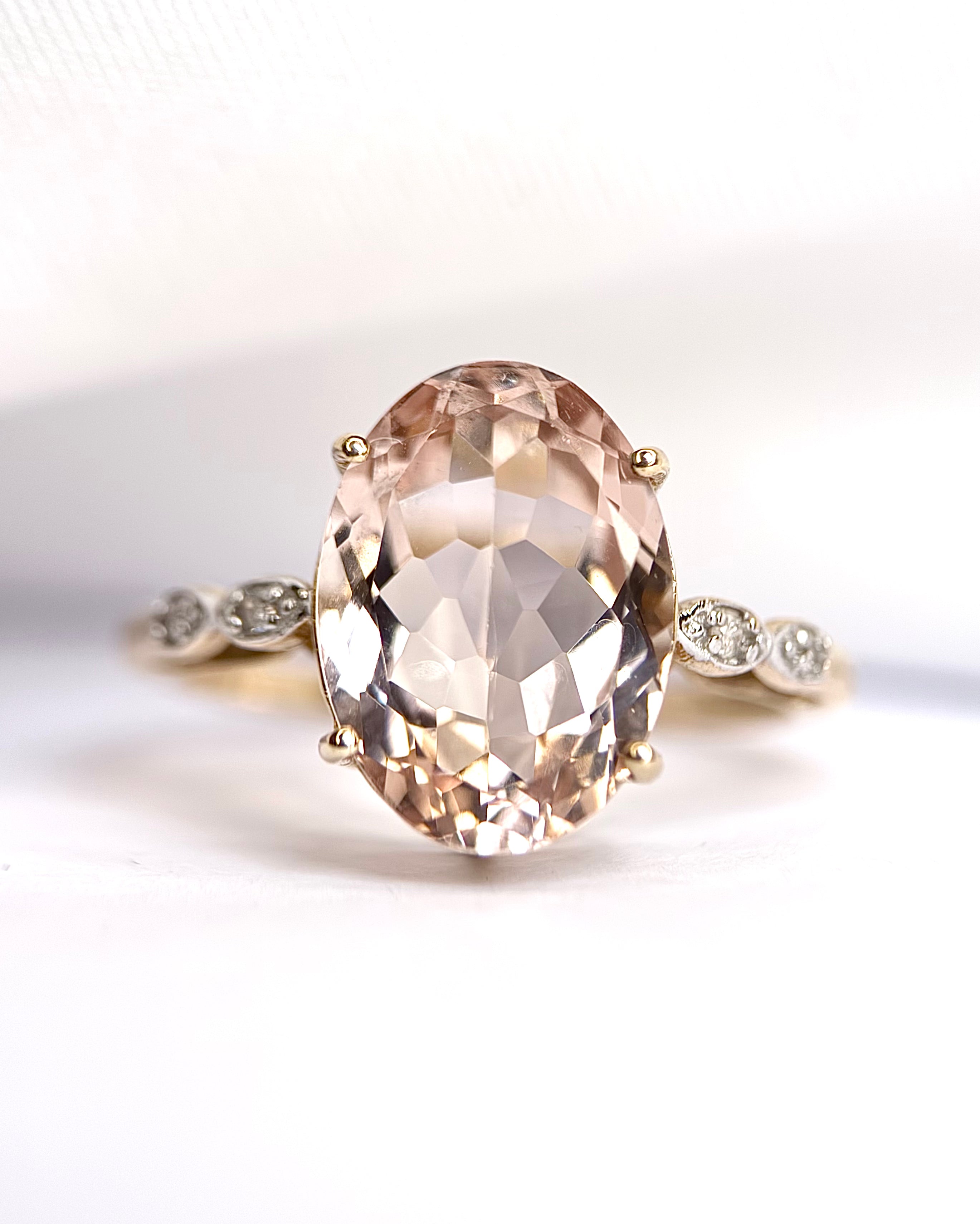 Lilia 4.95-carat Morganite &amp; Diamond Trilogy Ring