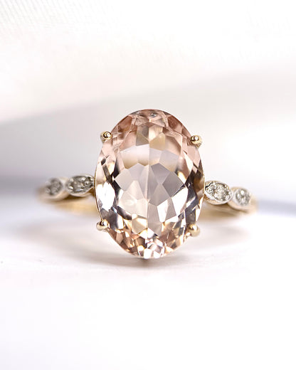 Lilia 4.95-carat Morganite &amp; Diamond Trilogy Ring