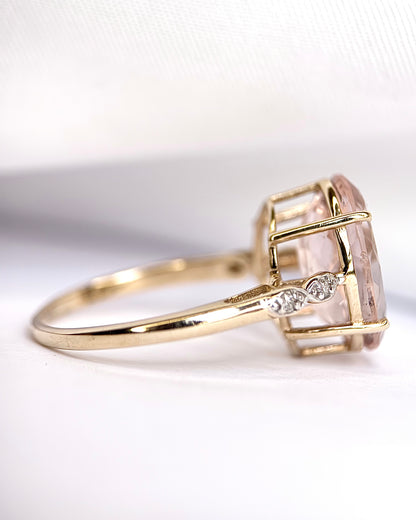 Lilia 4.95-carat Morganite &amp; Diamond Trilogy Ring
