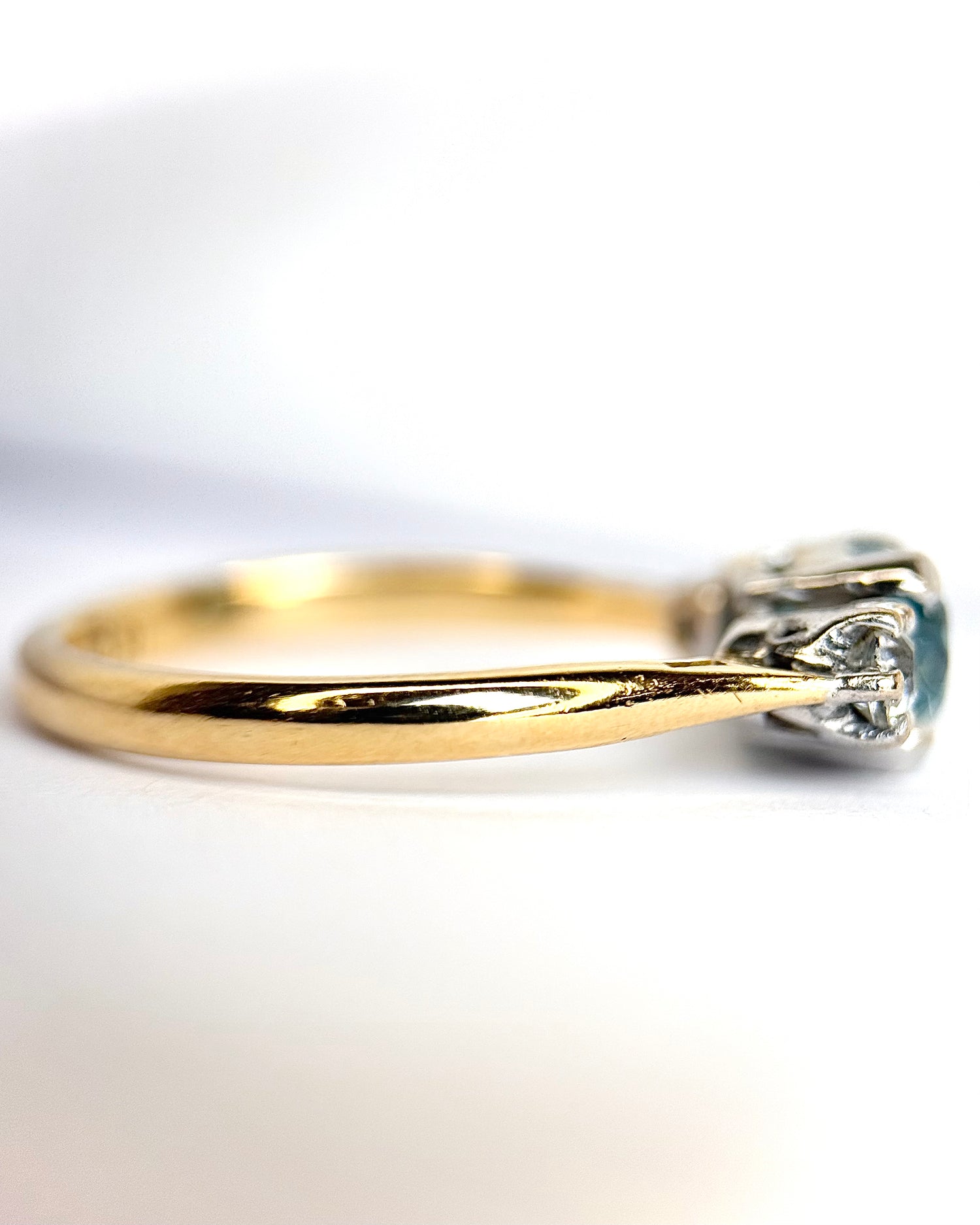 Bague Trilogie Zircon 0.85 carat &amp; Diamants "Ariel"