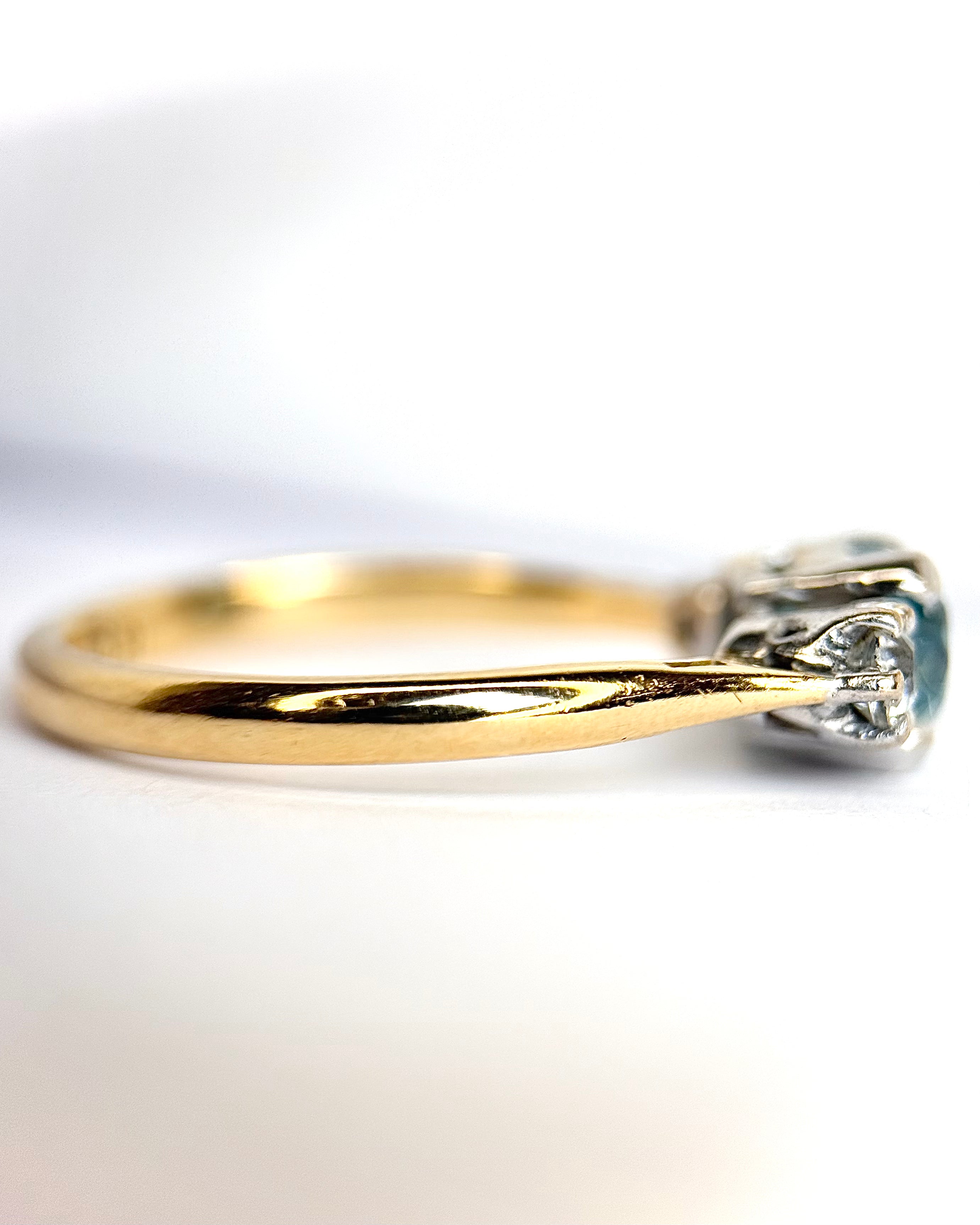Bague Trilogie Zircon 0.85 carat &amp; Diamants "Ariel"